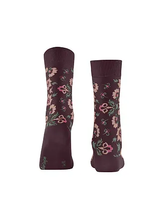 BURLINGTON | Chaussettes femme VELVET BLOOMS 36-41 barolo | dunkelrot